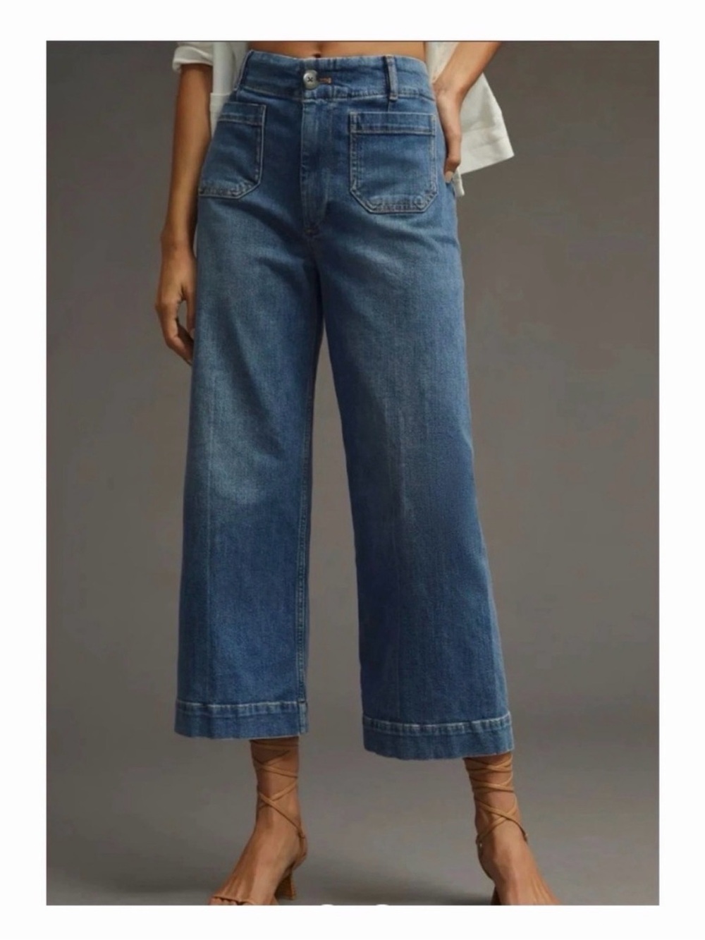 Pilcro Anthropologie The Skipper Wide Leg Crop Jean Size 26